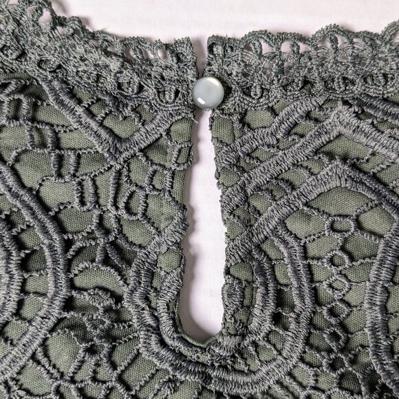 ADIVA Women's Crocheted Shoulder Strap Top Blouse Size M Forest Green - Picture 4 of 6